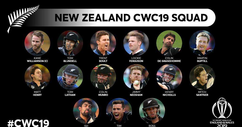 New Zealand team for world cup 2019